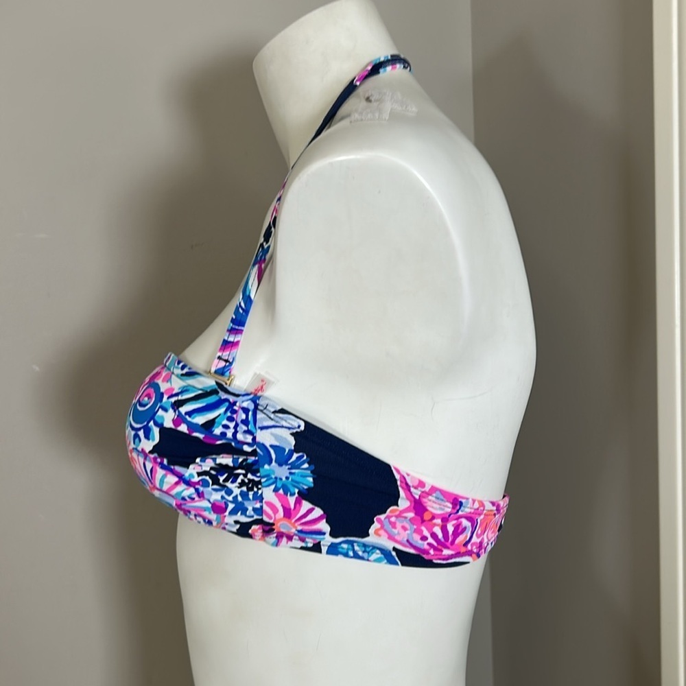 Lilly Pulitzer Bikini Set Niall Top Sz 2 Ruby Bottom Sz 6 Turtle Amazement Navy - Picture 5 of 14